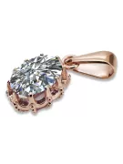 Vintage rose 14k 585 zircon or pendentif vpc008