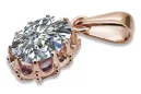 Vintage rosa 14k 585 oro zircon colgante vpc008