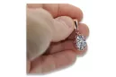 Vintage rose 14k 585 gold zircon pendant vpc008