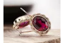 Cercei Ruby în stil vintage Original 14K Rose Gold vec007r