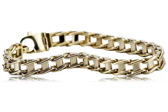 Yellow white bicycle chain 14k 585 gold bracelet cob002yw