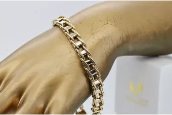 Złota bransoleta łańcuch rowerowy 14k 585 żółte białe złoto cob002yw