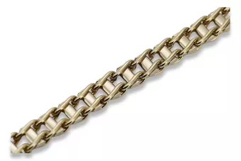 Złota bransoleta łańcuch rowerowy 14k 585 żółte białe złoto cob002yw