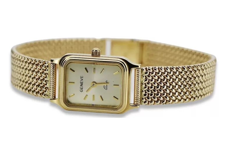 Gold men's watch Geneve ★ zlotychlopak.pl ★ Gold purity 585 333 Low Price!