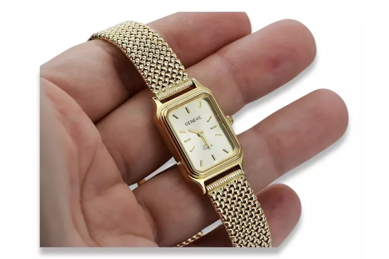 Gold men's watch Geneve ★ zlotychlopak.pl ★ Gold purity 585 333 Low Price!