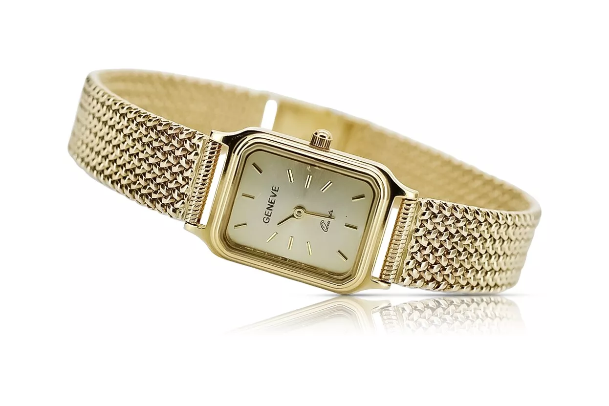 Gold men's watch Geneve ★ zlotychlopak.pl ★ Gold purity 585 333 Low Price!