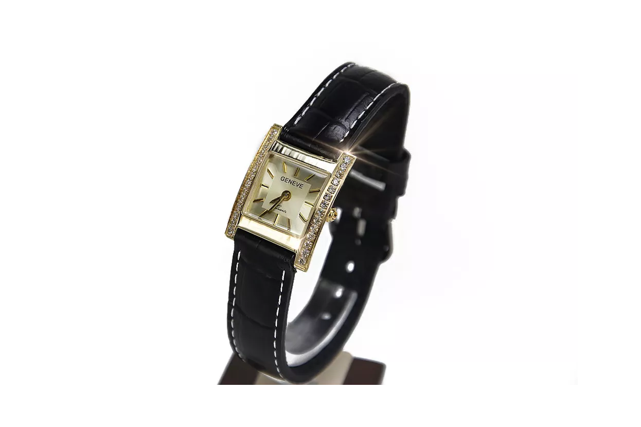 Gold men's watch Geneve ★ zlotychlopak.pl ★ Gold purity 585 333 Low Price!