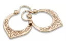 Vintage rose 14k 585 or Vintage Gipsy boucles d'oreilles ven176