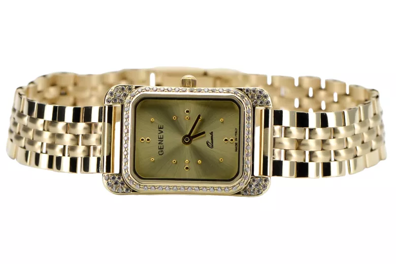 Gold men's watch Geneve ★ zlotychlopak.pl ★ Gold purity 585 333 Low Price!