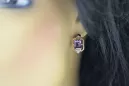 Pendientes de alejandrita en oro rosa 14k 585 vec020 estilo soviético ruso vintage