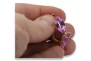 Rose pink 14k 585 gold amethyst earrings vec021 Vintage