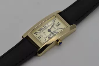 Amarillo 14k 585 oro dama rectángulo Geneve reloj lw106ydg