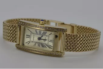 Gelbgold 14 Karat 585 Damenarmbanduhr Geneve lw104ydg&lbw003y