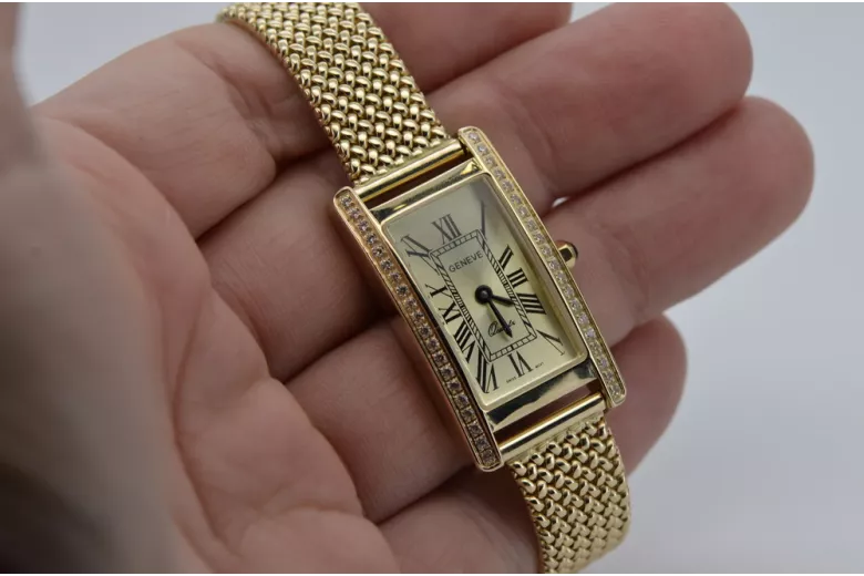 Gold men's watch Geneve ★ zlotychlopak.pl ★ Gold purity 585 333 Low Price!