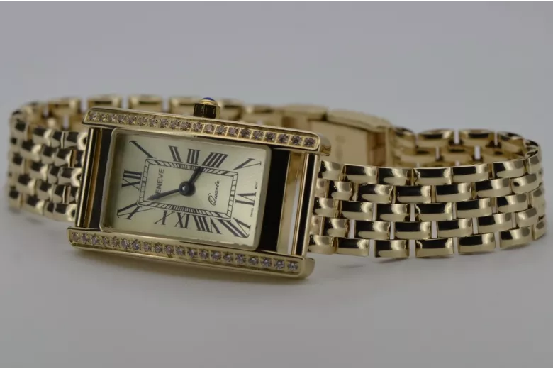 Gold men's watch Geneve ★ zlotychlopak.pl ★ Gold purity 585 333 Low Price!