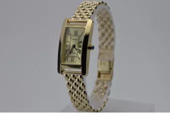 Amarillo 14k 585 oro Dama reloj de pulsera Geneve lw106ydg curvalbw004y