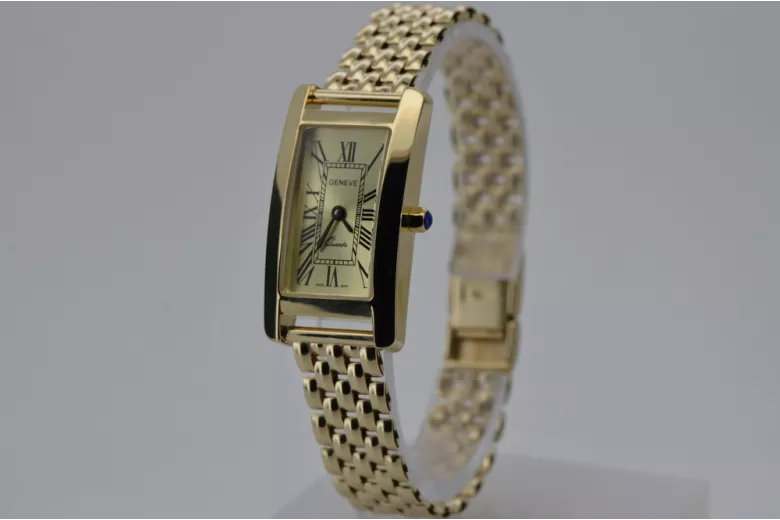 Gold men's watch Geneve ★ zlotychlopak.pl ★ Gold purity 585 333 Low Price!