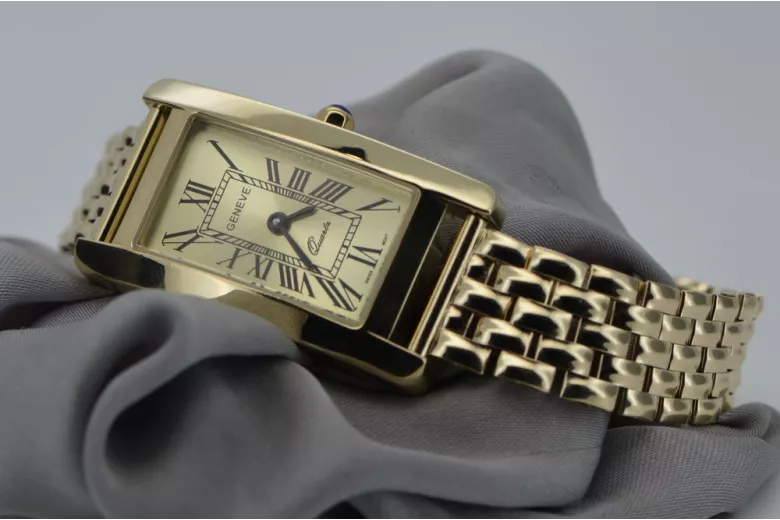 Gold men's watch Geneve ★ zlotychlopak.pl ★ Gold purity 585 333 Low Price!