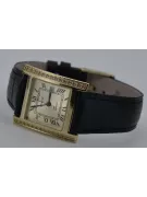 Yellow 14k 585 gold square men's Geneve watch mw010ydg