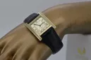 Gelb 14k 585 Gold Quadrat Männer Geneve Uhr mw010ydg