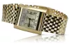 Ceas Lady Square din aur galben de 14k Ceas de mână Geneve mw010ydg&mbw008y-f