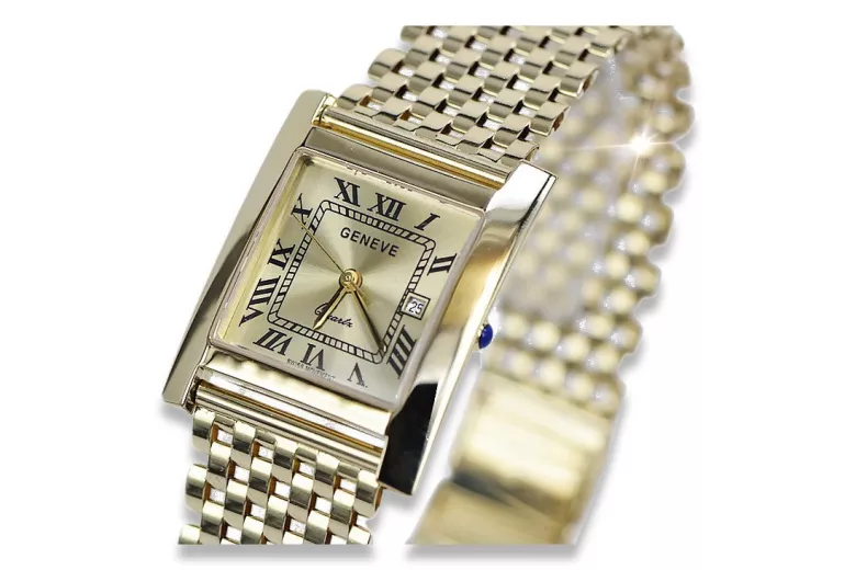 Reloj para hombres de oro Geneve ★ https://zlotychlopak.pl/es/ ★ Pureza de oro 585 333 Precio bajo!