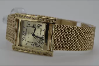 Amarillo reloj de oro de 14k reloj de pulsera Geneve mw010ydg curvaw014y