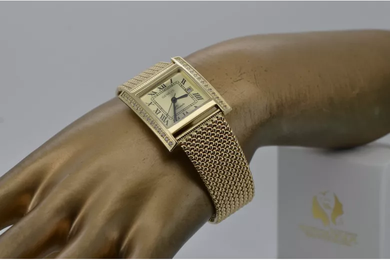 Gold men's watch Geneve ★ zlotychlopak.pl ★ Gold purity 585 333 Low Price!