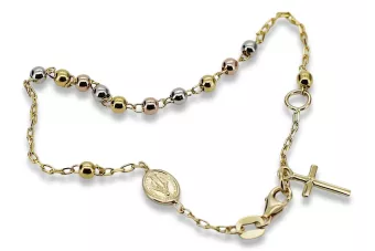 Італійська 14k gold rosary 3 колір "Dolce Gab" браслет rbc002ywr