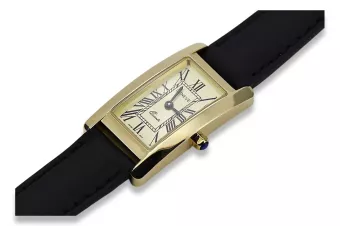 Gelb 14k 585 gold lady rechteckig Geneve watch lw106ydg