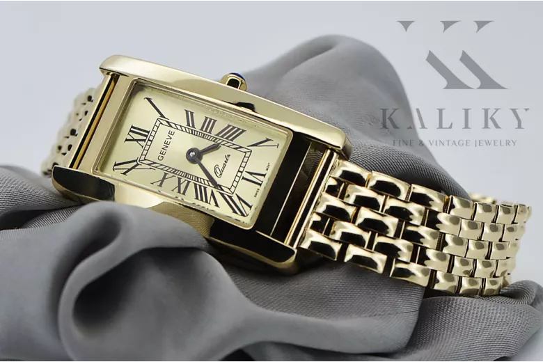 Gold men's watch Geneve ★ zlotychlopak.pl ★ Gold purity 585 333 Low Price!