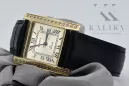 Желтые квадратные мужские часы Geneve из 14-каратного золота 585 пробы mw010ydg