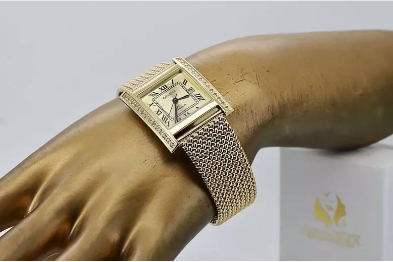 Gold men's watch Geneve ★ zlotychlopak.pl ★ Gold purity 585 333 Low Price!