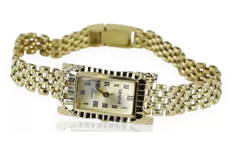 Gelb 14 Karat Gold Damenuhr Geneve Lady Geschenk lw062y