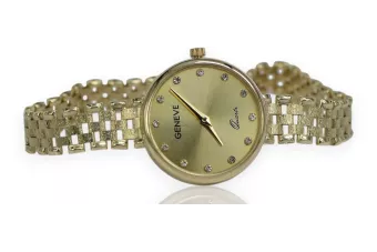 Galben italian 14k 585 doamnă de aur Geneve ceas lw071y