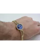 Amarillo dama de oro de 14k línea azul esfera Geneve reloj lw075ydbl