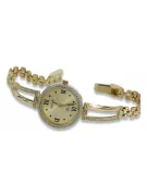 Amarillo dama de oro de 14k redondo reloj de Geneve lw075ydy