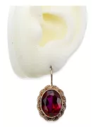 Estilo vintage Pendientes Ruby Original 14K Rose Gold vec007r