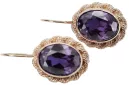 Rosa rosa 14k 585 pendientes de oro alexandrite vec007 Estilo soviético ruso vintage