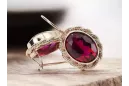 Cercei Ruby în stil vintage Original 14K Rose Gold vec007r