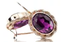 أقراط أصلية من الذهب الوردي عيار 14 قيراطًا من Amethyst من Vintage Jewlery vec007r