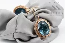 Aquamarine Original 14K Rose Gold Boucles d'oreilles vintage vec007r