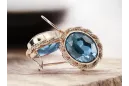 Aquamarine Original 14K Rose Gold Pendientes estilo vintage vec007r