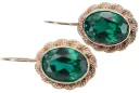 Original Vintage 14K Rose Gold Emerald earrings craft vec007r