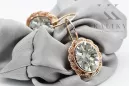 Original vintage din aur roz de 14k Zircon Cercei Vintage vec007r