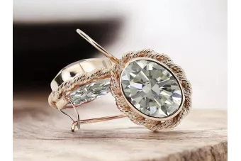 Originales Vintage-Roségold aus 14 Karat Zirkon Ohrringe Vintage Handwerk vec007r
