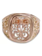 Vintage rose pink 14k 585 gold Men's signet ring vsn053