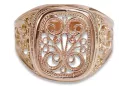 Vintage rose pink 14k 585 gold Men's signet ring vsn053