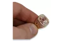 Vintage rose pink 14k 585 gold Men's signet ring vsn053