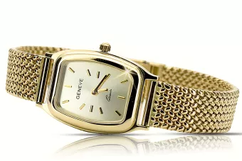 Amarillo 14k 585 oro Dama reloj de pulsera Geneve lw042y pllbw003y